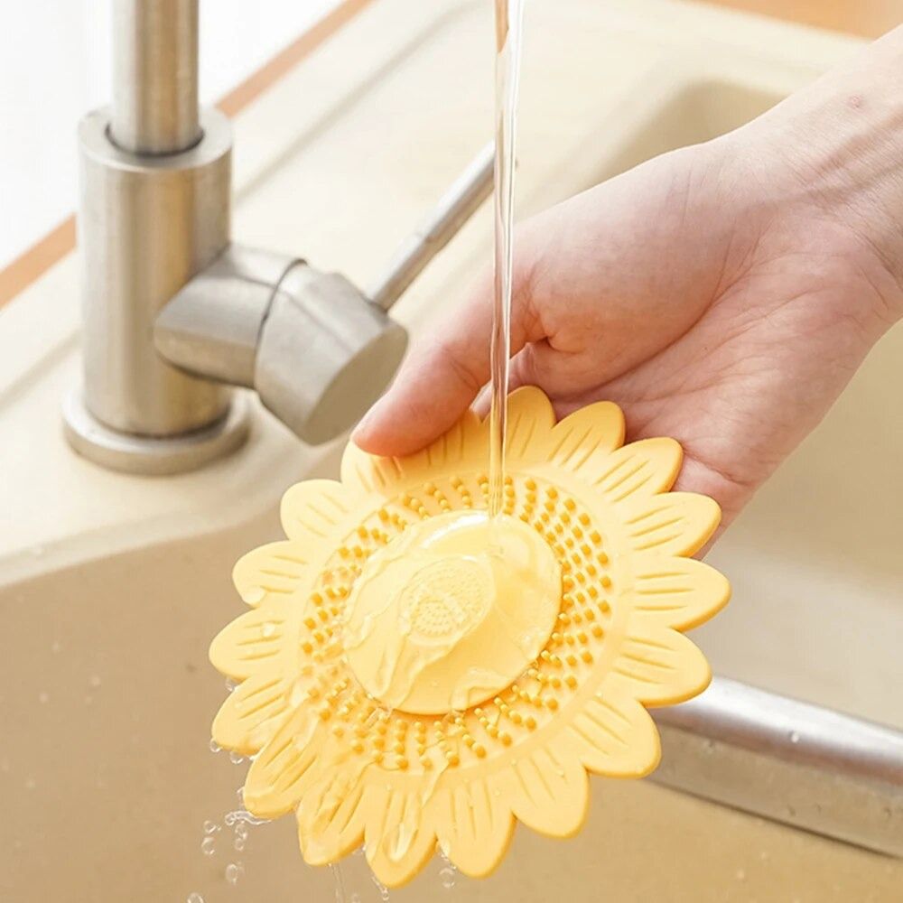 Anti Clog Silicone Floor Drain Hair Filter Cover Press Type Mat 5