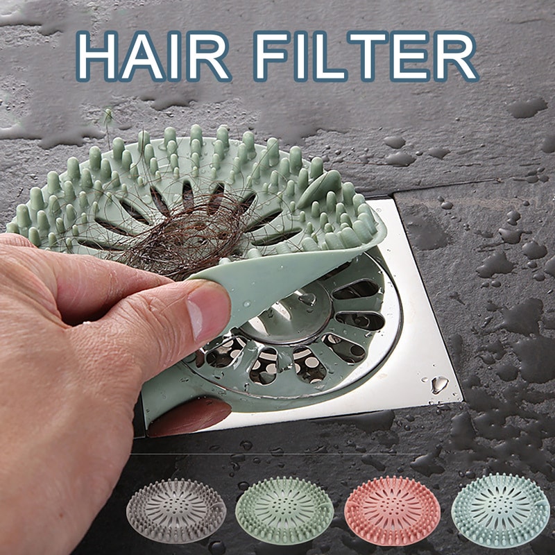 Silicone Shower Drain Hair Catcher Sink Strainer Hair Filter For Bathroom 0