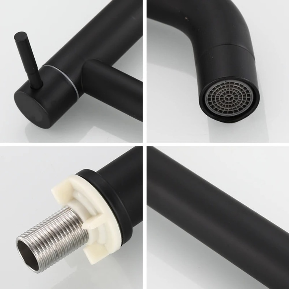 LUXROB Stainless Steel Quick Open Kitchen Sink Faucet Single Cold Basin Tap 4