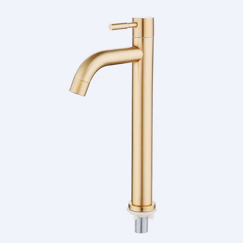 LUXROB Stainless Steel Quick Open Kitchen Sink Faucet Single Cold Basin Tap 7