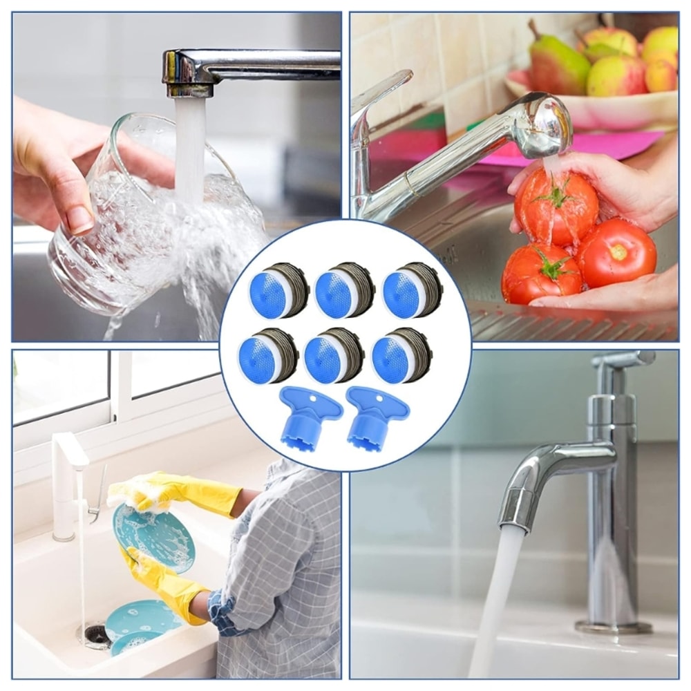 Premium Pack Faucet Aerator with Water Saving Flow Restrictors and Keys