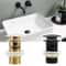Elegant Brass Matte Black Pop Up Sink Drain Stopper With Overflow Filter 0