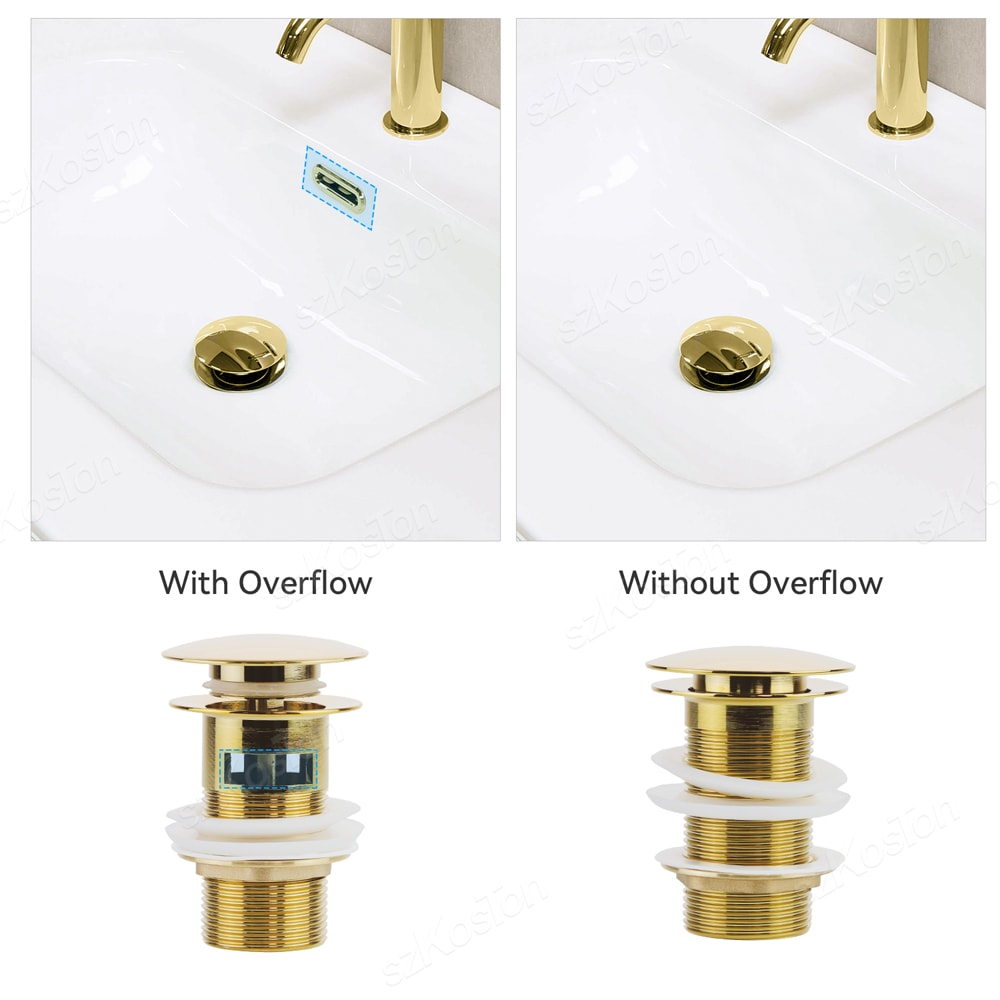 Elegant Brass Matte Black Pop Up Sink Drain Stopper With Overflow Filter 1