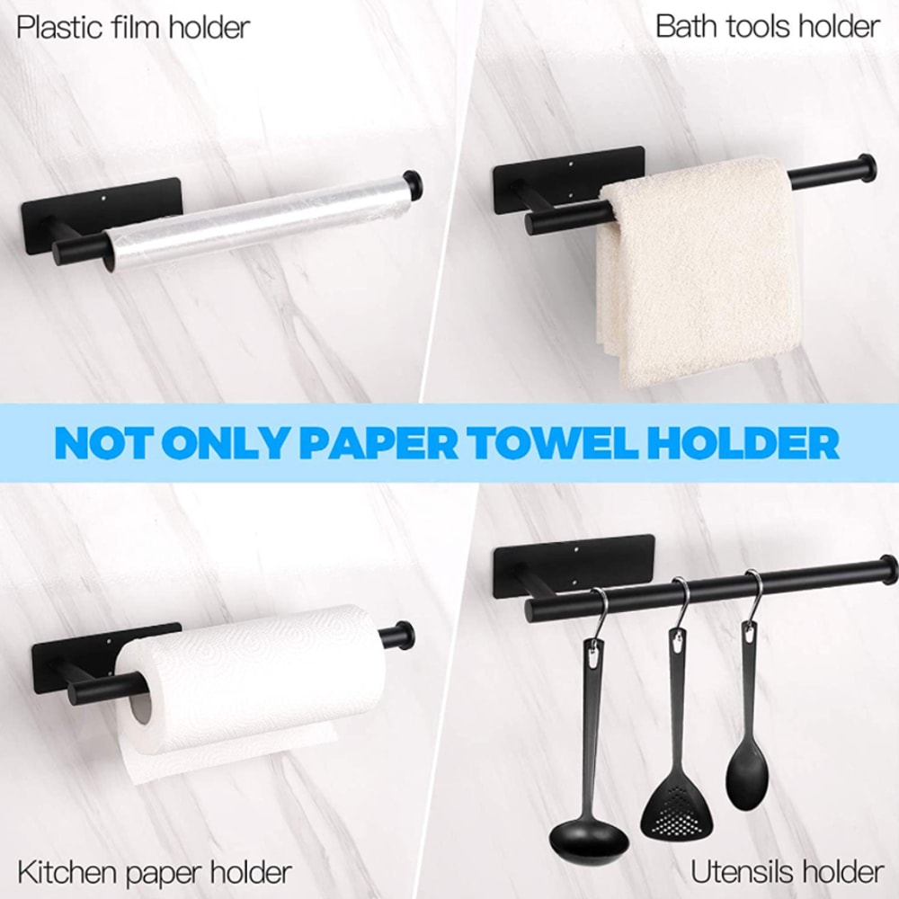 Adhesive Toilet Paper Holder Brushed Gold Stainless Steel Towel Rack
