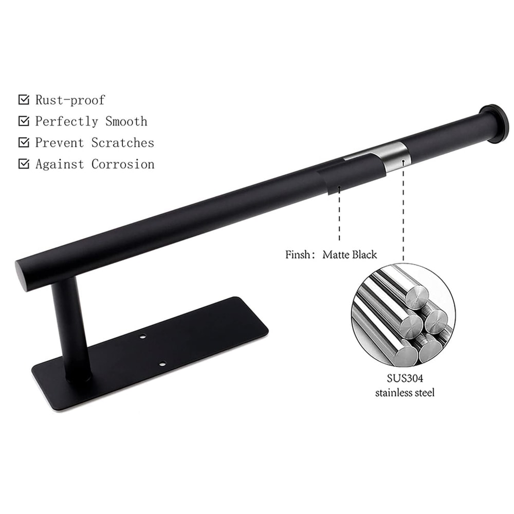 Adhesive Toilet Paper Holder Brushed Gold Stainless Steel Towel Rack