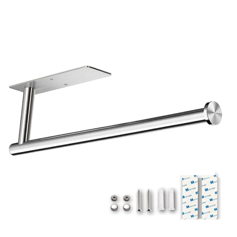 Adhesive Toilet Paper Holder Brushed Gold Stainless Steel Towel Rack