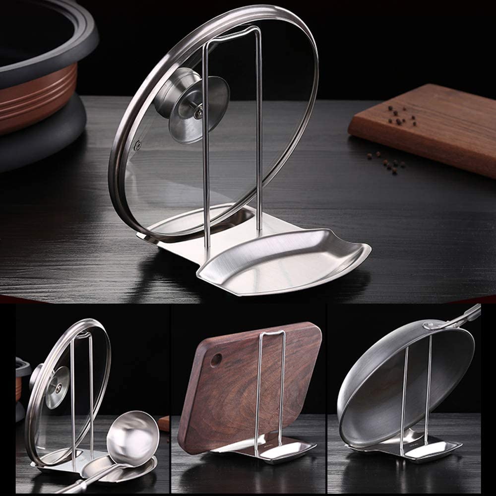 Premium Stainless Steel Pot Lid Holder & Multifunctional Kitchen Organizer