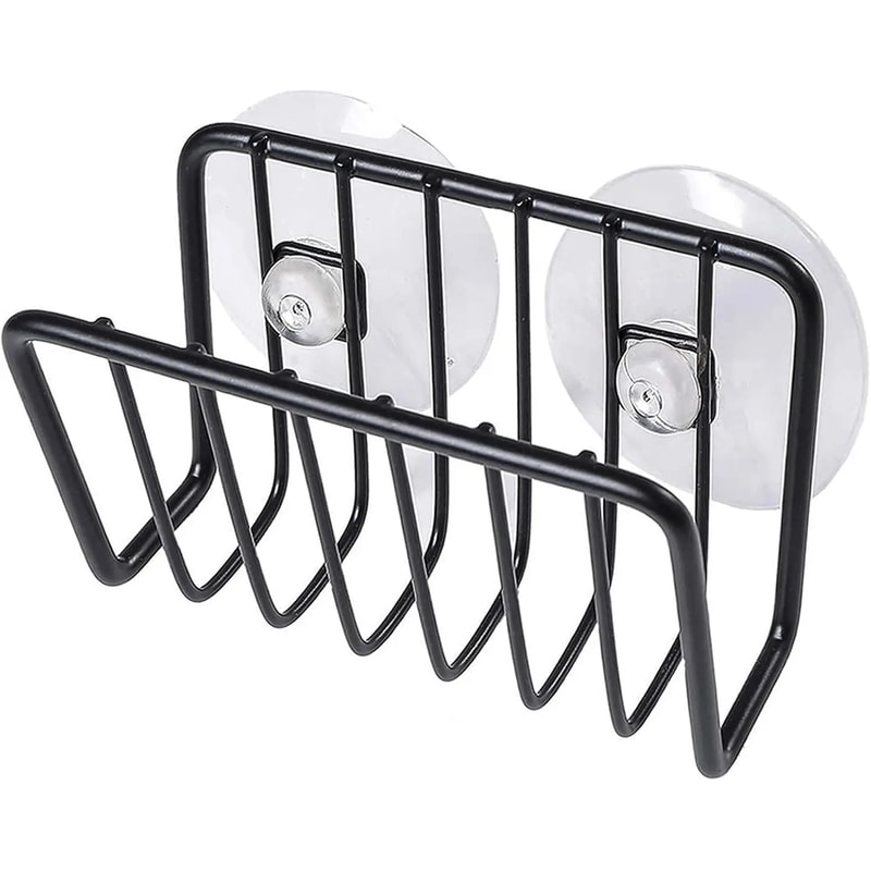 Stainless Steel Sponge Holder for Kitchen Sink Wall Mounted Suction Caddy Organizer