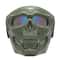 Full Face Skull Motorcycle Mask with Colored Goggles Tactical Windproof Protection