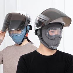 premium full face mask with windproof skiing & anti fog goggles