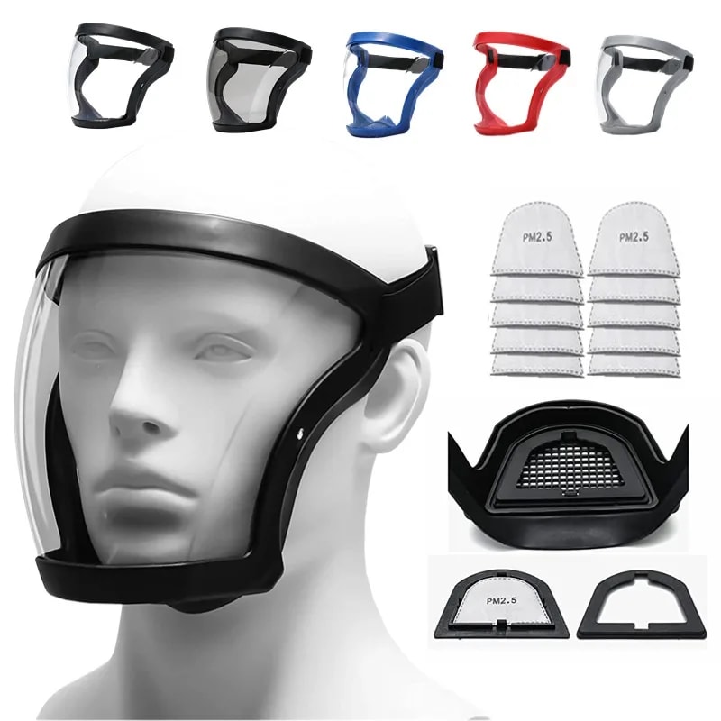 Reusable Full Face Shield Mask For Home Work Anti Fog Dustproof Protection 0