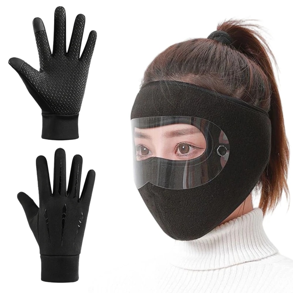 Winter Cycling Ski Full Face Mask With Anti Fog Eye Shield 3