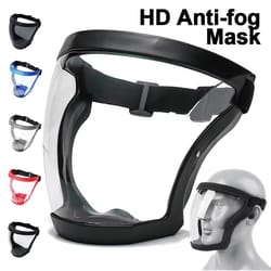 premium transparent full face shield protective mask with anti fog & splash proof design