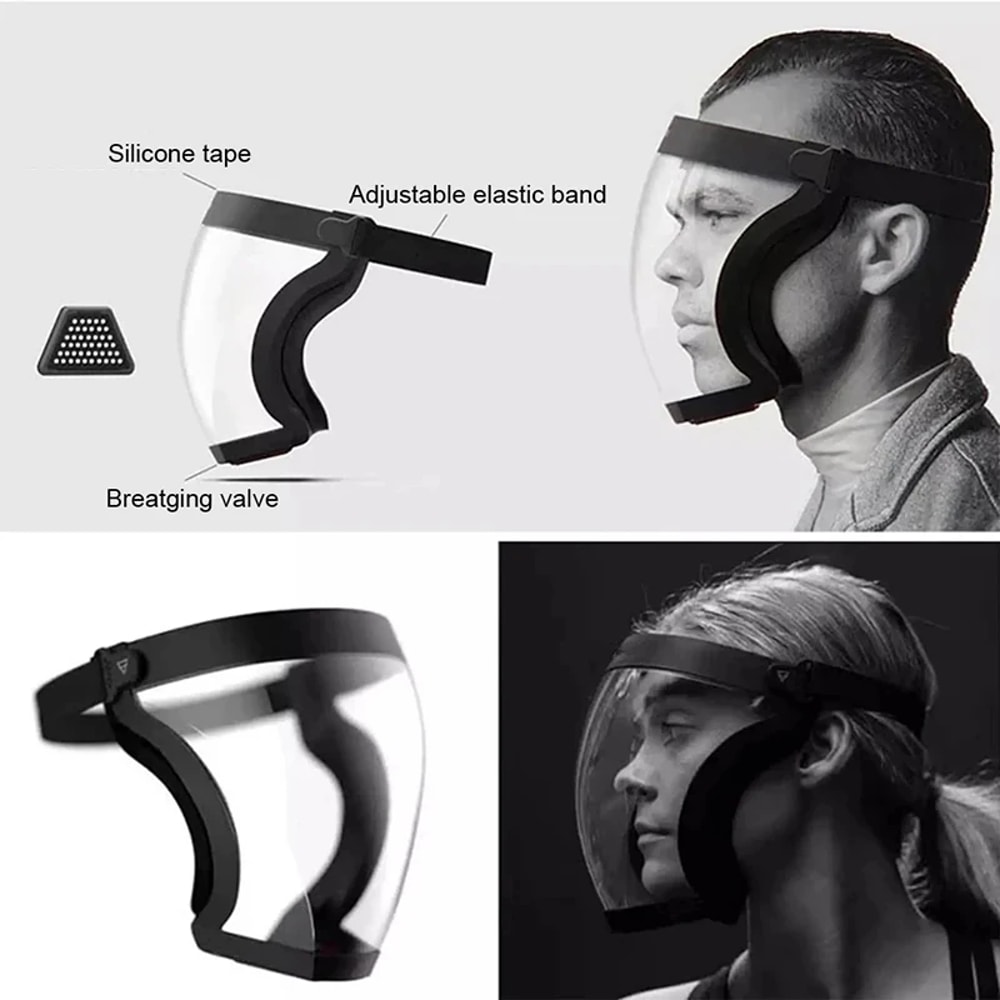 Premium Transparent Full Face Shield Protective Mask with Anti Fog & Splash Proof Design