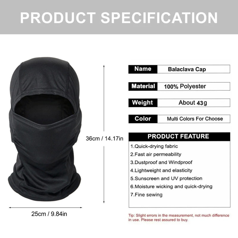 Military Tactical Balaclava Full Face Mask Windproof Outdoor Cycling & Hunting Scarf