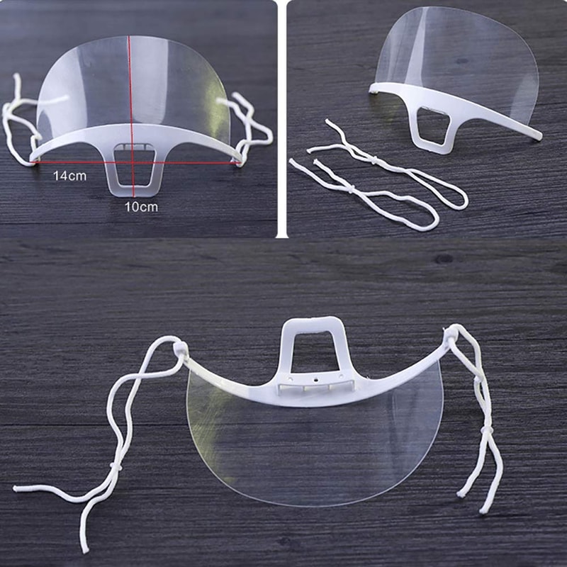 Transparent Spit Guard Mask for Food Hygiene & Sneeze Protection
