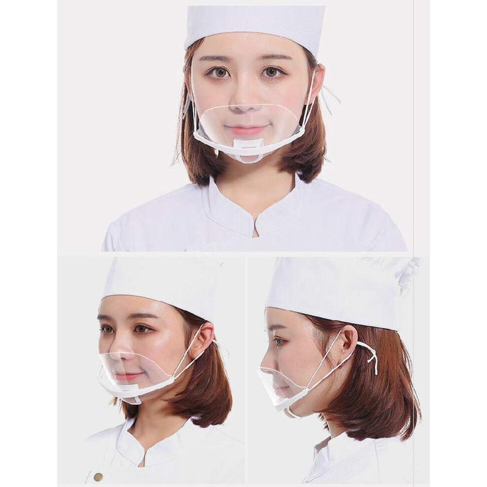 Transparent Spit Guard Mask for Food Hygiene & Sneeze Protection