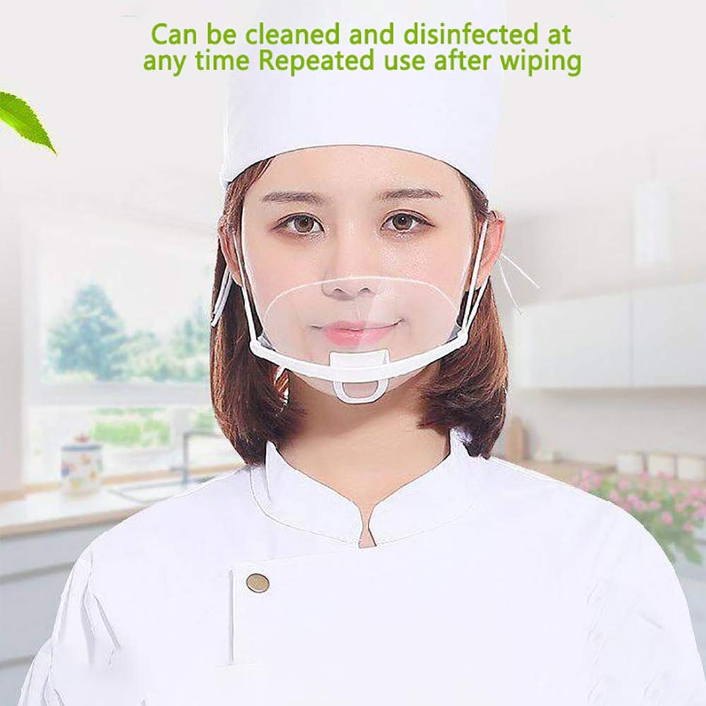 Transparent Spit Guard Mask for Food Hygiene & Sneeze Protection