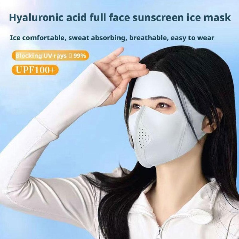 Cooling Ice Silk Full Face Sun Protection Mask For Men Women 2