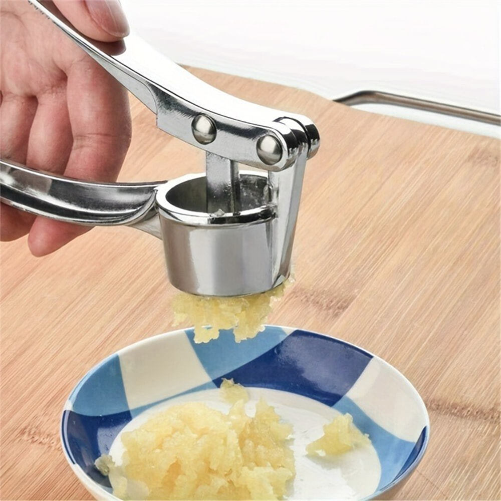 Heavy Duty Garlic Press & Kitchen Multi Tool Durable Aluminum
