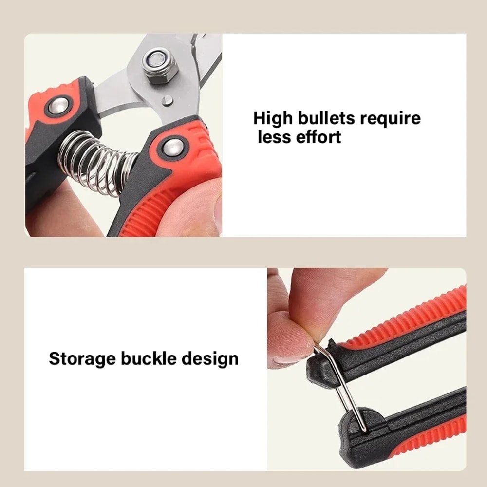PrecisionCut Stainless Steel Pruning Shears for Garden & Fruit Tree Trimming