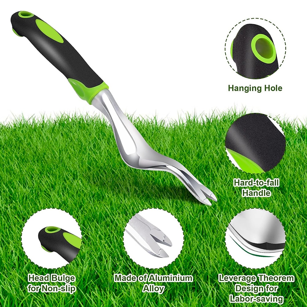 ErgoGrip Hand Weeder Tool for Easy Root Removal and Garden Transplanting