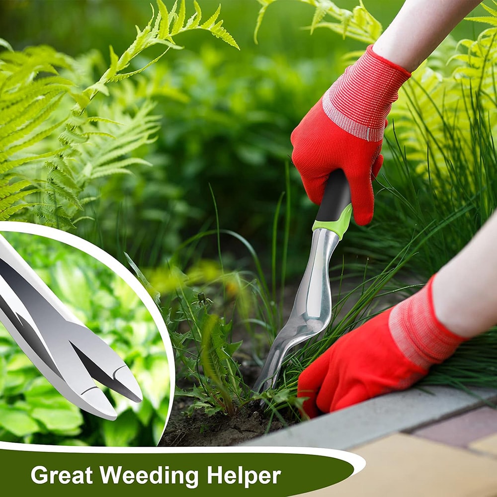 ErgoGrip Hand Weeder Tool for Easy Root Removal and Garden Transplanting