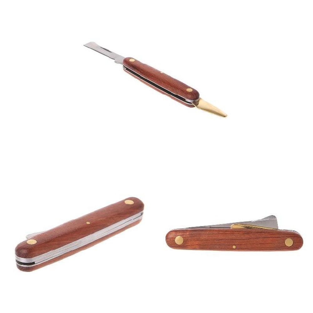 Professional Folding Grafting Knife for Fruit & Trees with Wooden Handle