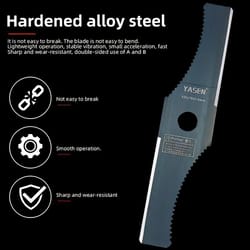 shaped brush cutter blade for weed trimmers and lawn trimmer attachments