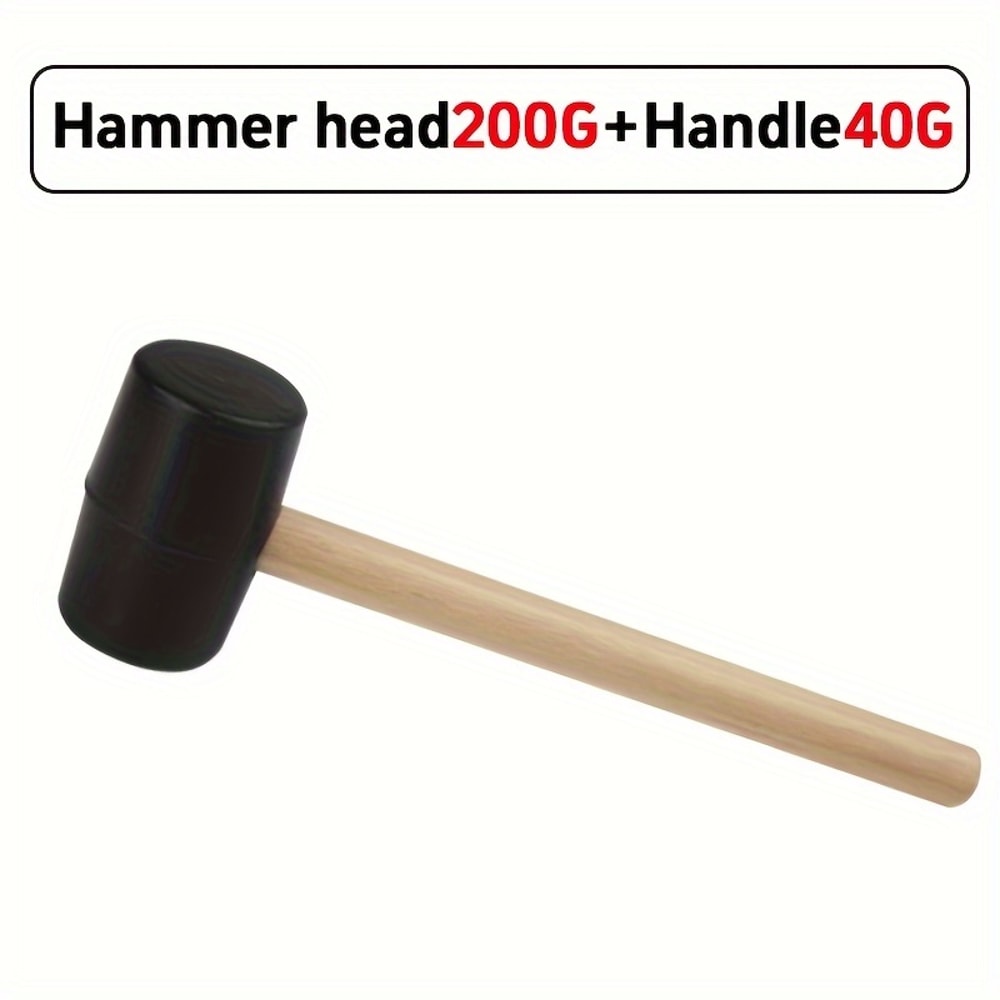 EcoGrip Rubber Mallet Hammer With Wooden Handle For Camping Flooring Woodworking 6