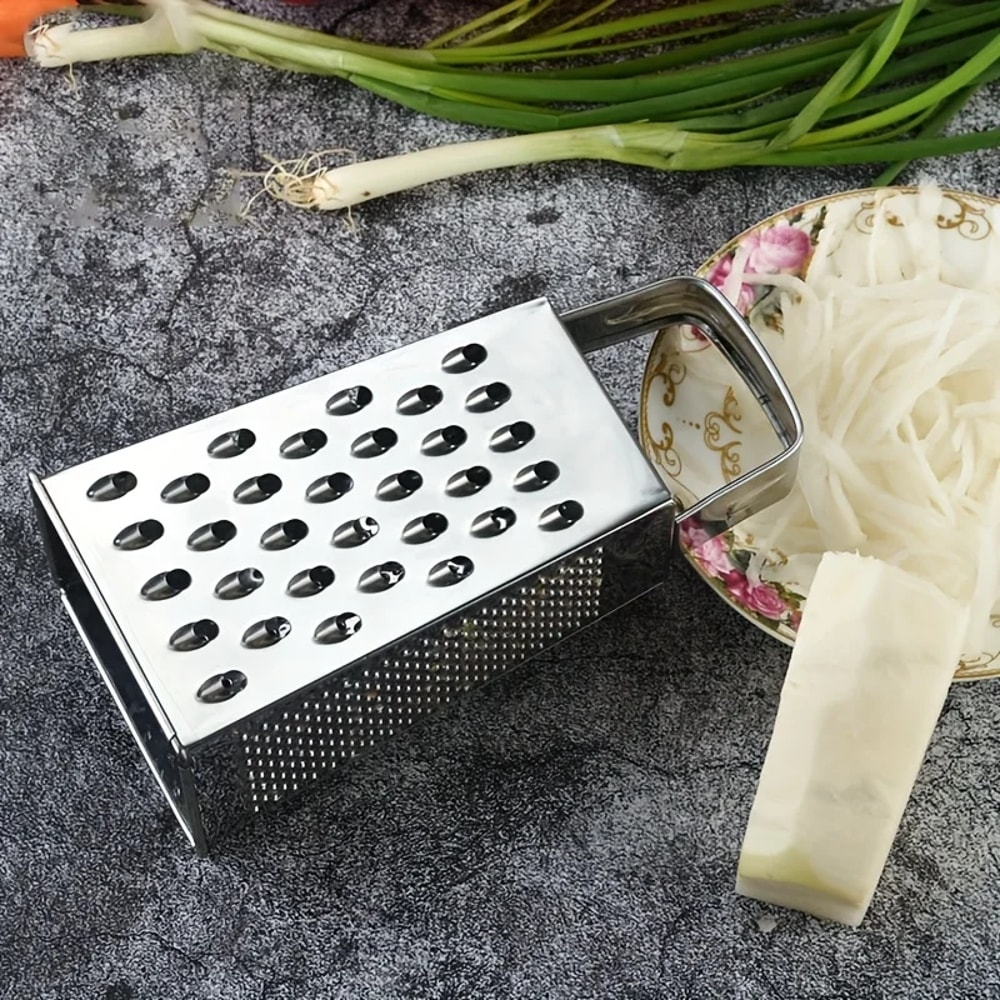 Sided Stainless Steel Box Grater for Cheese, Vegetables & Kitchen Prep