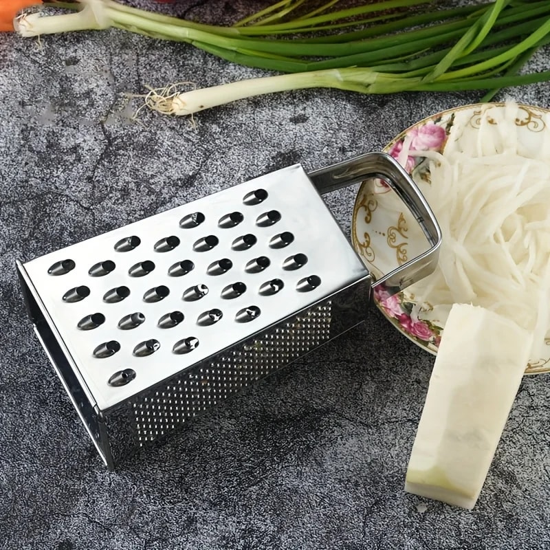 Sided Stainless Steel Box Grater for Cheese, Vegetables & Kitchen Prep