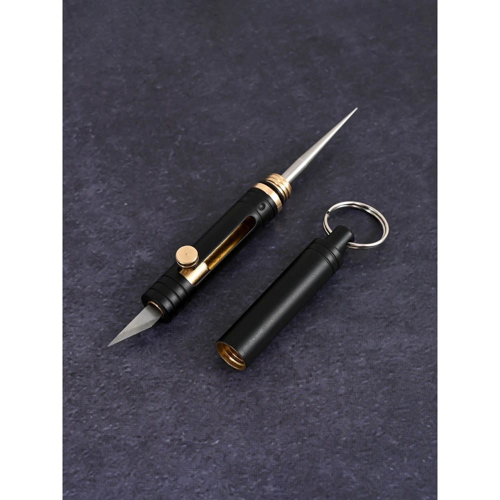 EDC Brass Toothpick Keychain Multi Tool Pocket Utility Pick 6