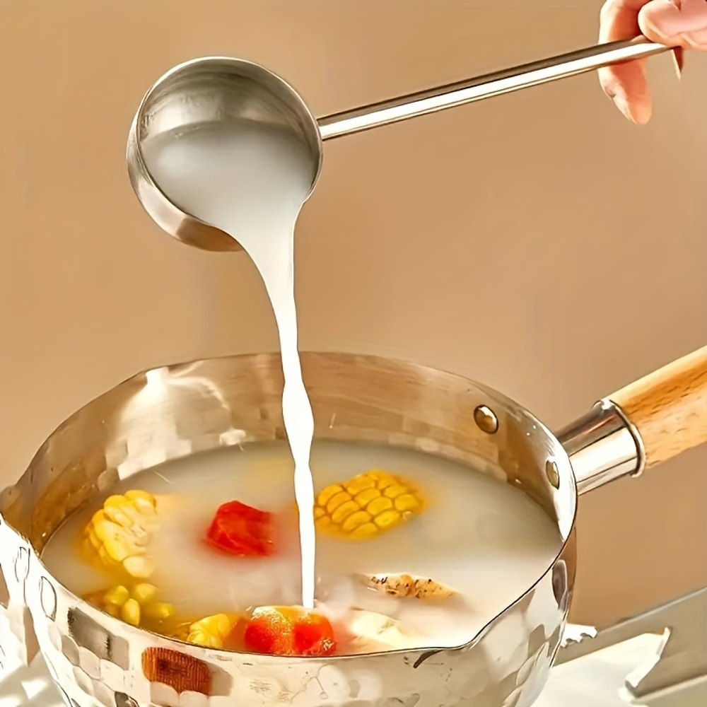 Piece Stainless Steel Soup Ladle Set With Long Heat Resistant Handles For Cooking Serving 2