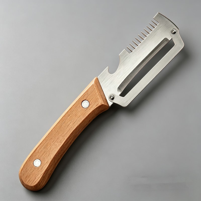 Wood Handle Vegetable Peeler & Fruit Slicer for Smooth, Effortless Kitchen Prep