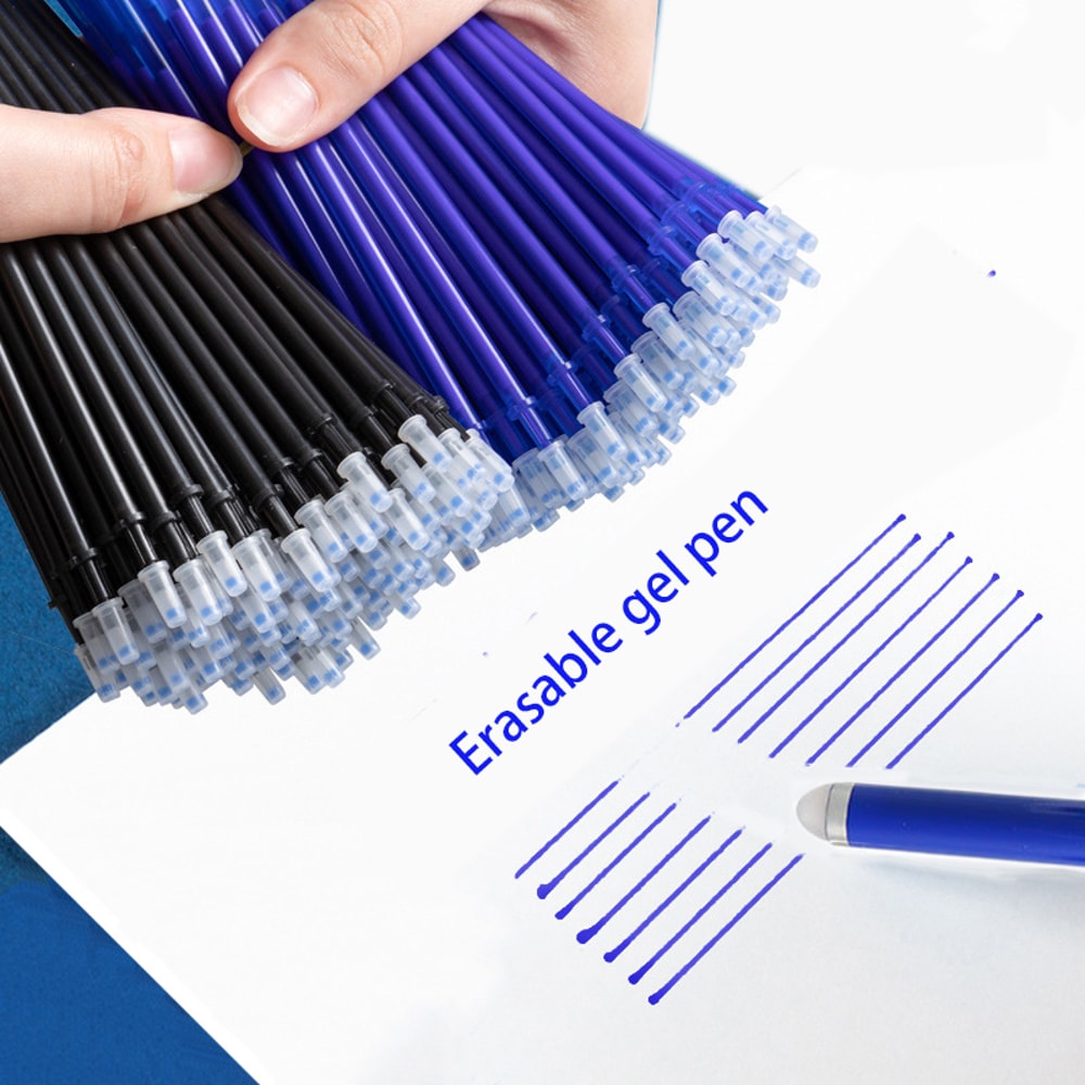 Reusable Erasable Gel Pen Refills Blue Black Ink Set for School and Office