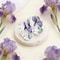 Purple Iris Sterling Silver Earrings for Women Elegant Floral Wedding Jewelry Gift