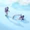 Purple Iris Sterling Silver Earrings for Women Elegant Floral Wedding Jewelry Gift
