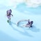 Purple Iris Sterling Silver Earrings for Women Elegant Floral Wedding Jewelry Gift