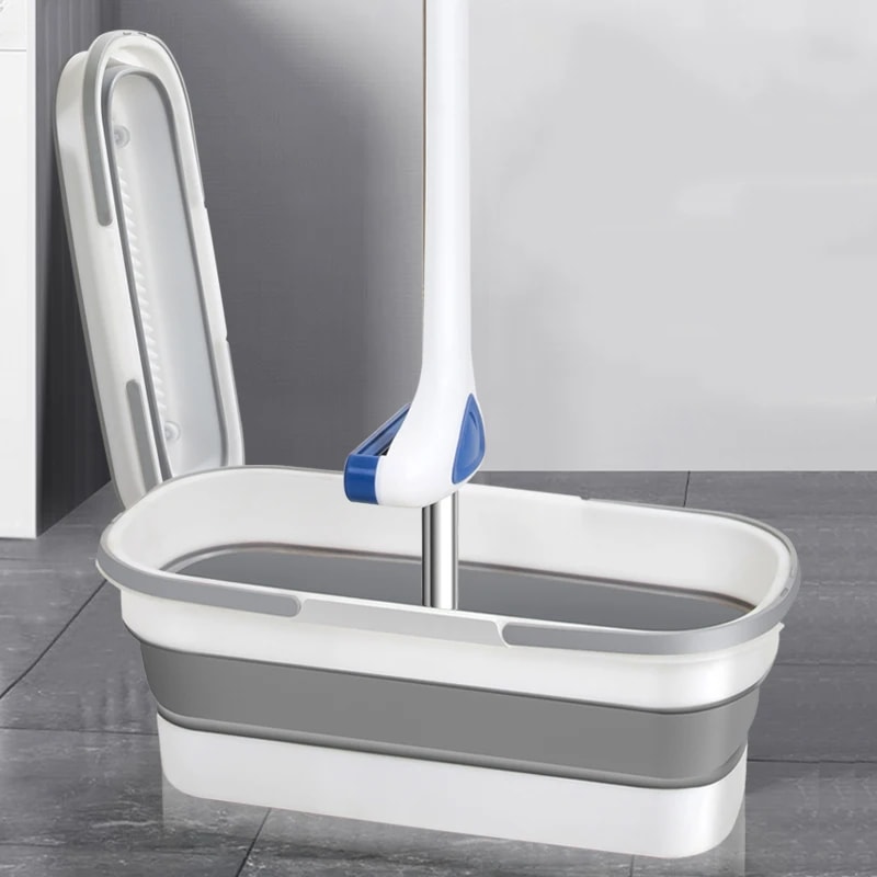 Collapsible Mop Bucket & Laundry Basket with Handle Large Foldable Cleaning Bucket for Home Use
