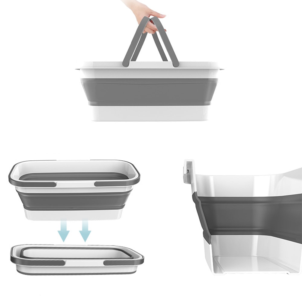 Collapsible Mop Bucket & Laundry Basket with Handle Large Foldable Cleaning Bucket for Home Use