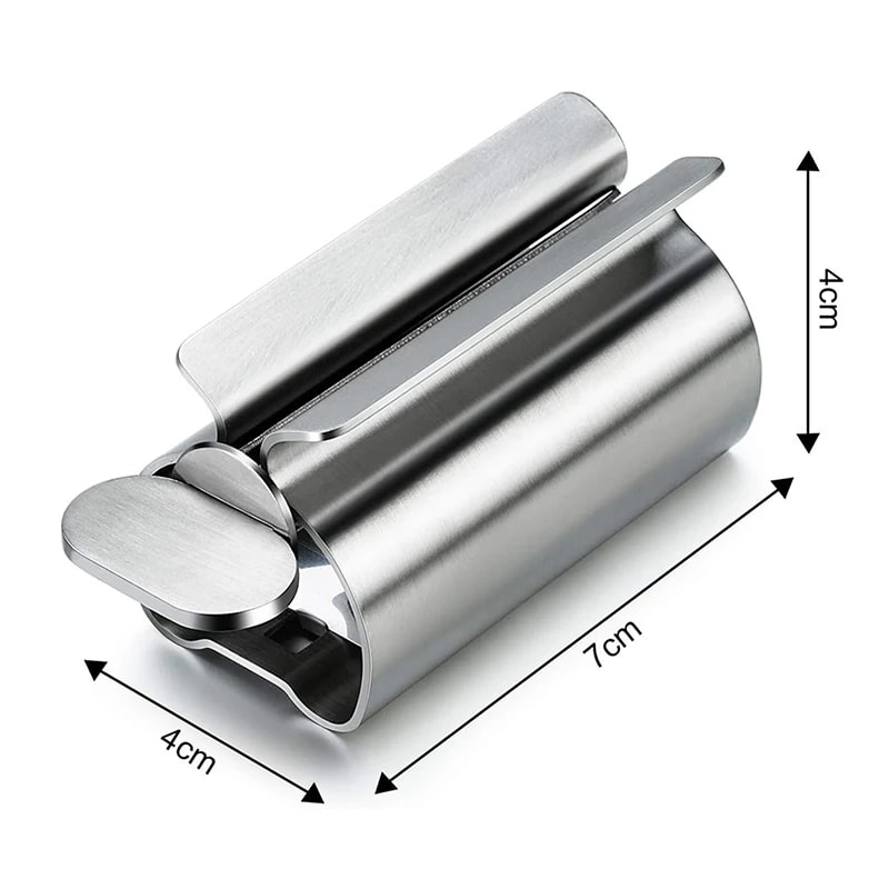 Stainless Steel Toothpaste Dispenser & Bathroom Organizer Rack Set