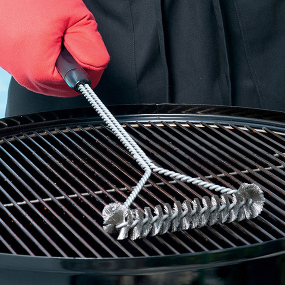 Heavy Duty BBQ Grill Brush with Stainless Steel Bristles for Non Stick Grill Cleaning