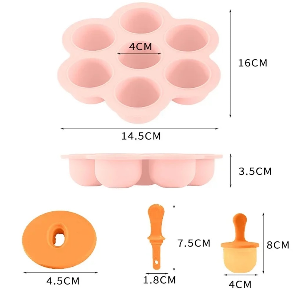 Silicone Ice Cream Pops Mold Tray for Homemade Baby Treats & Frozen Fruit Pops