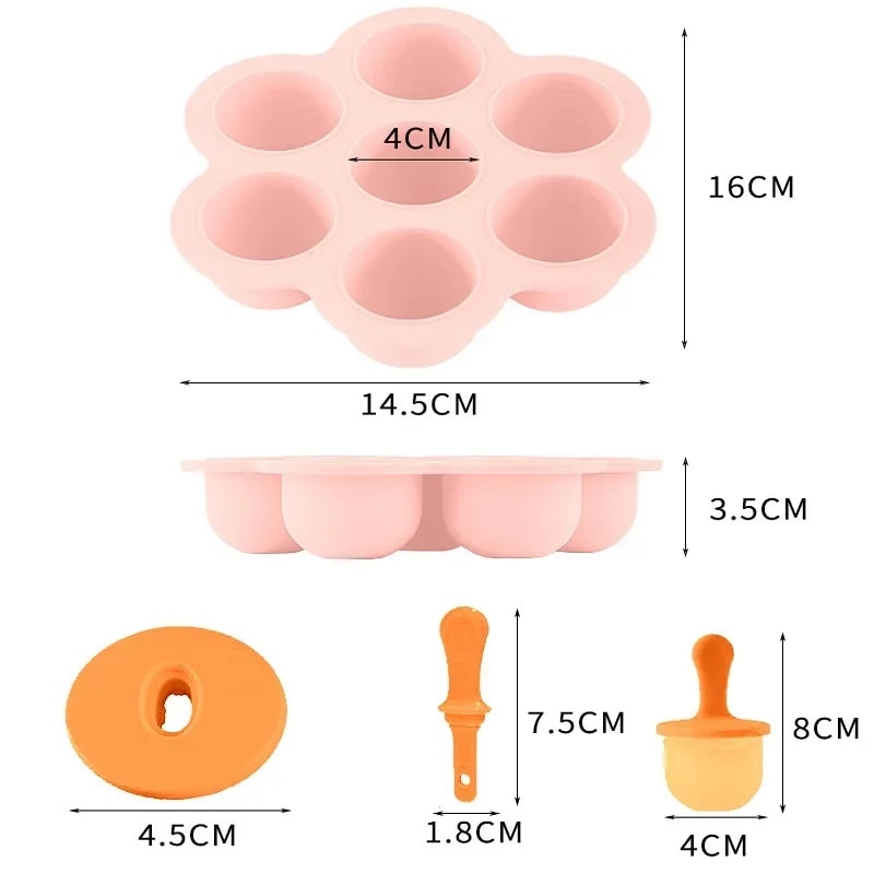 Silicone Ice Cream Pops Mold Tray for Homemade Baby Treats & Frozen Fruit Pops