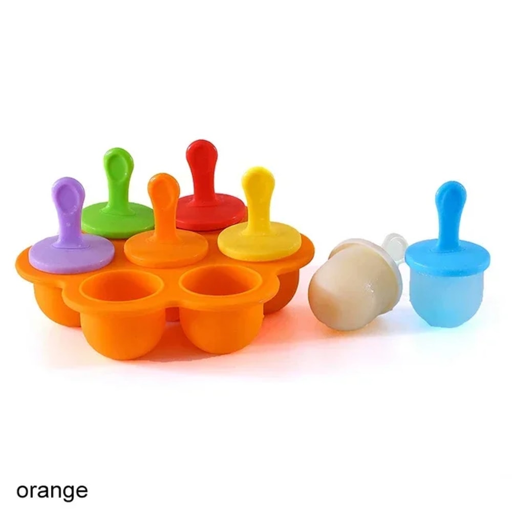 Silicone Ice Cream Pops Mold Tray for Homemade Baby Treats & Frozen Fruit Pops
