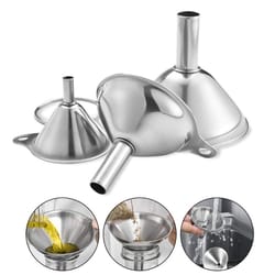 stainless steel mini funnel set for bottles, essential oils & powder filling