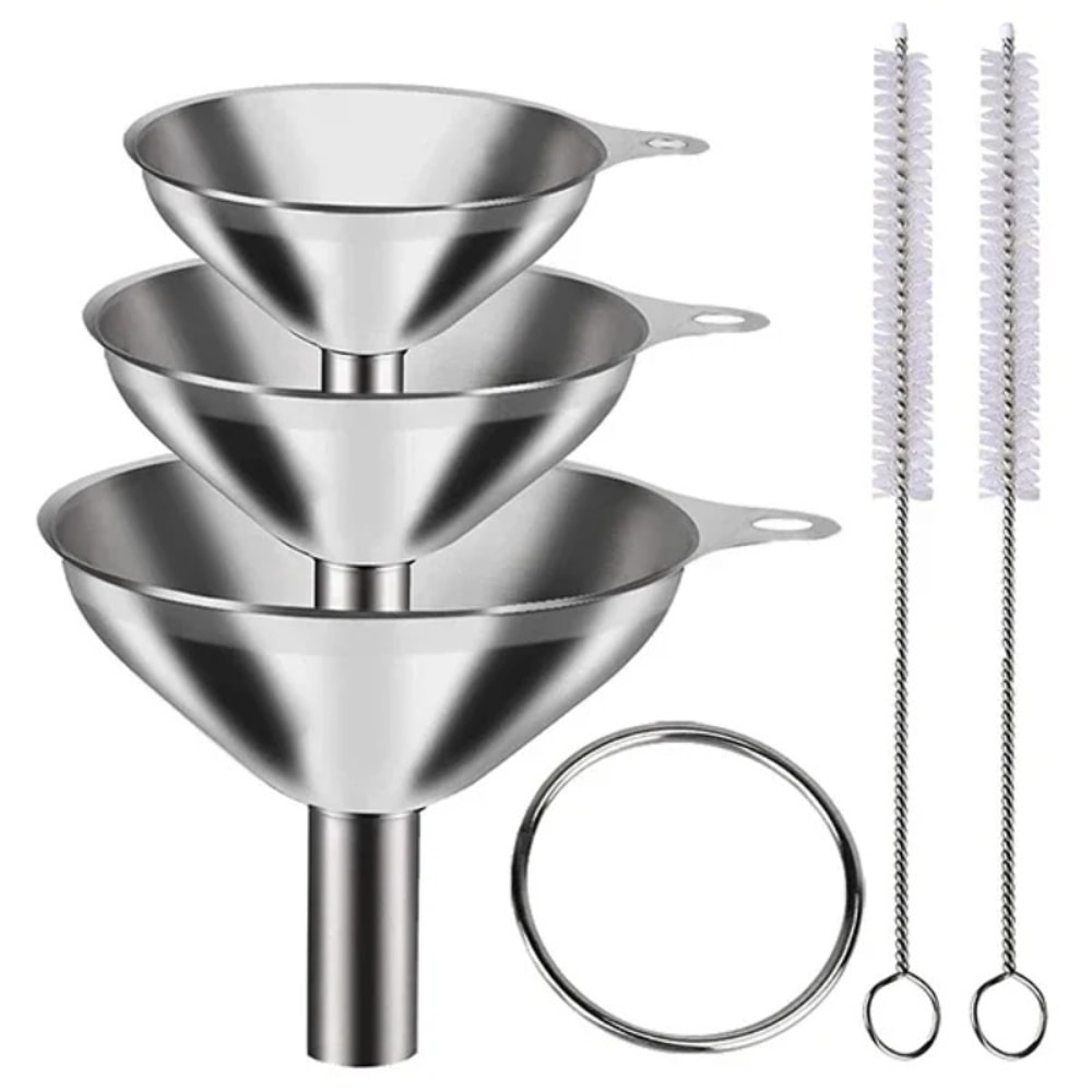 Stainless Steel Mini Funnel Set For Bottles Essential Oils Powder Filling 4