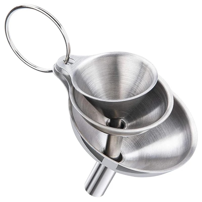 Stainless Steel Mini Funnel Set For Bottles Essential Oils Powder Filling 6