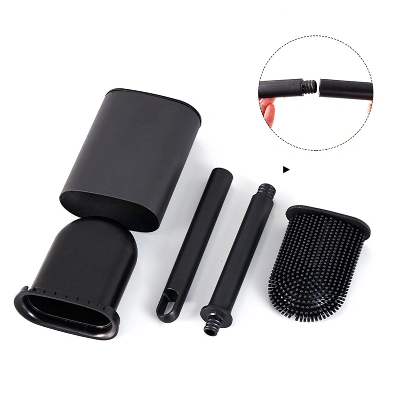 Luxury Silicone Toilet Brush with Holder & Long Handle for Deep Bathroom Cleaning